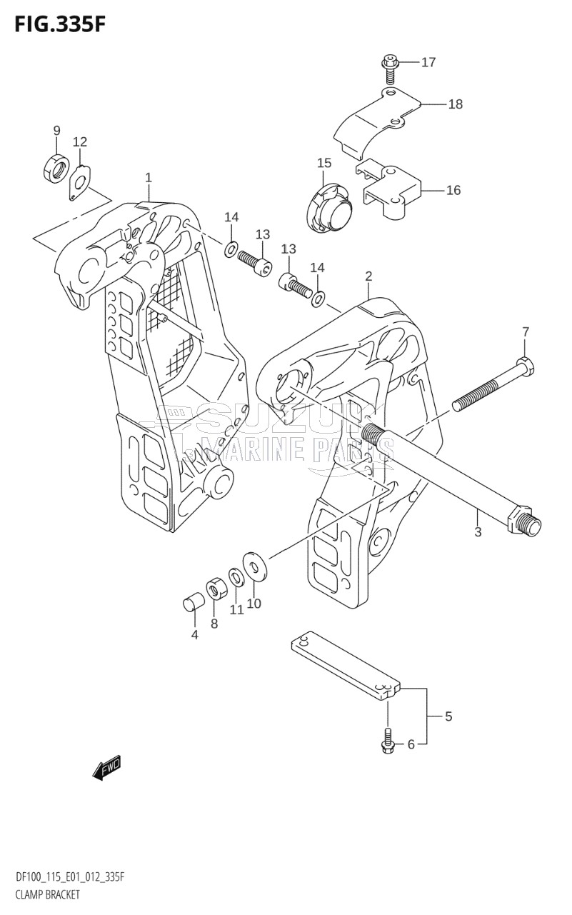 CLAMP BRACKET (DF115Z:E40)