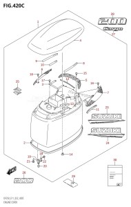 DF250Z From 25003Z-240001 (E11 E40)  2022 drawing ENGINE COVER ((DF200T,DF200Z):022)