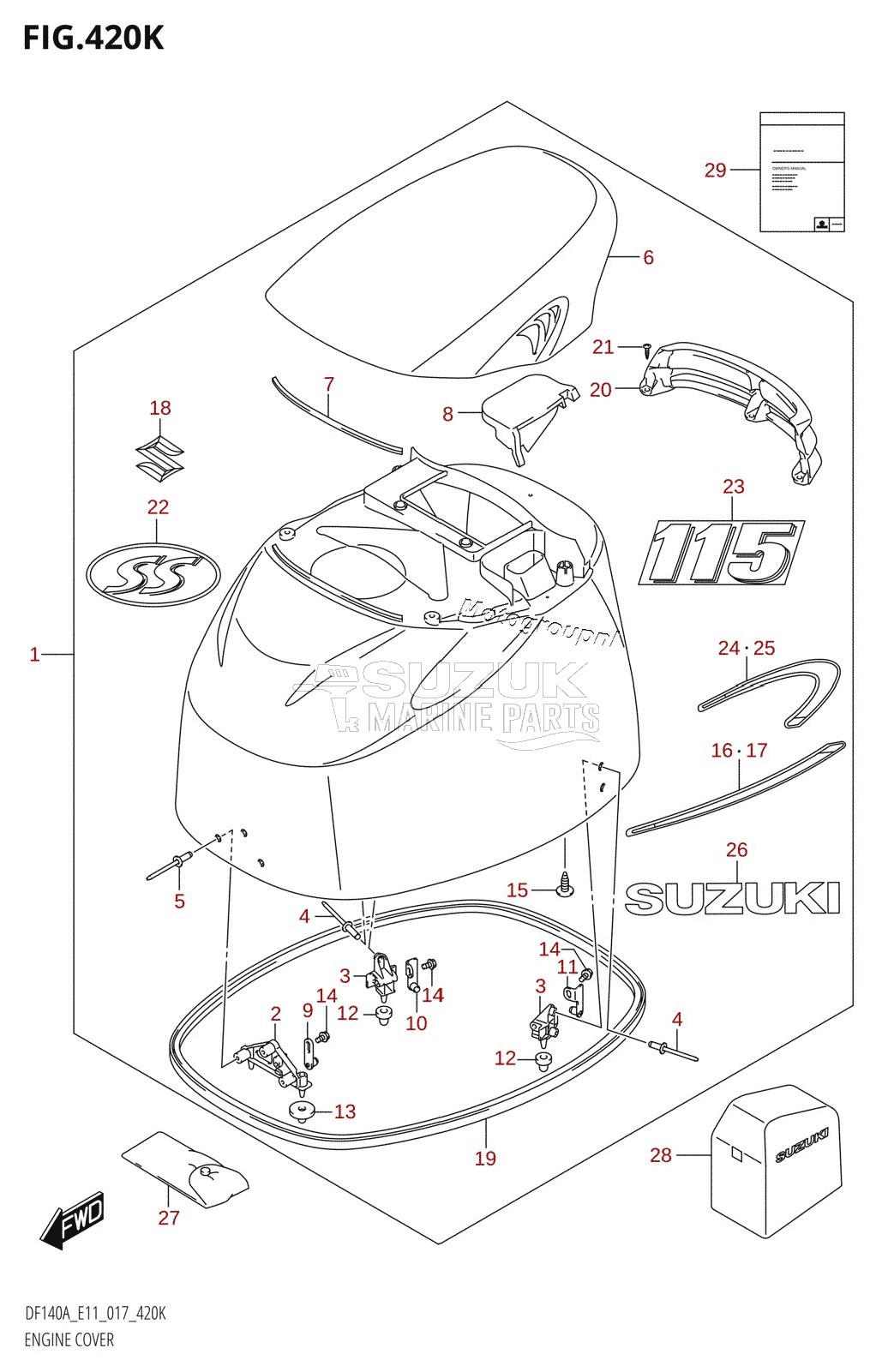 ENGINE COVER (DF115AST:E03)