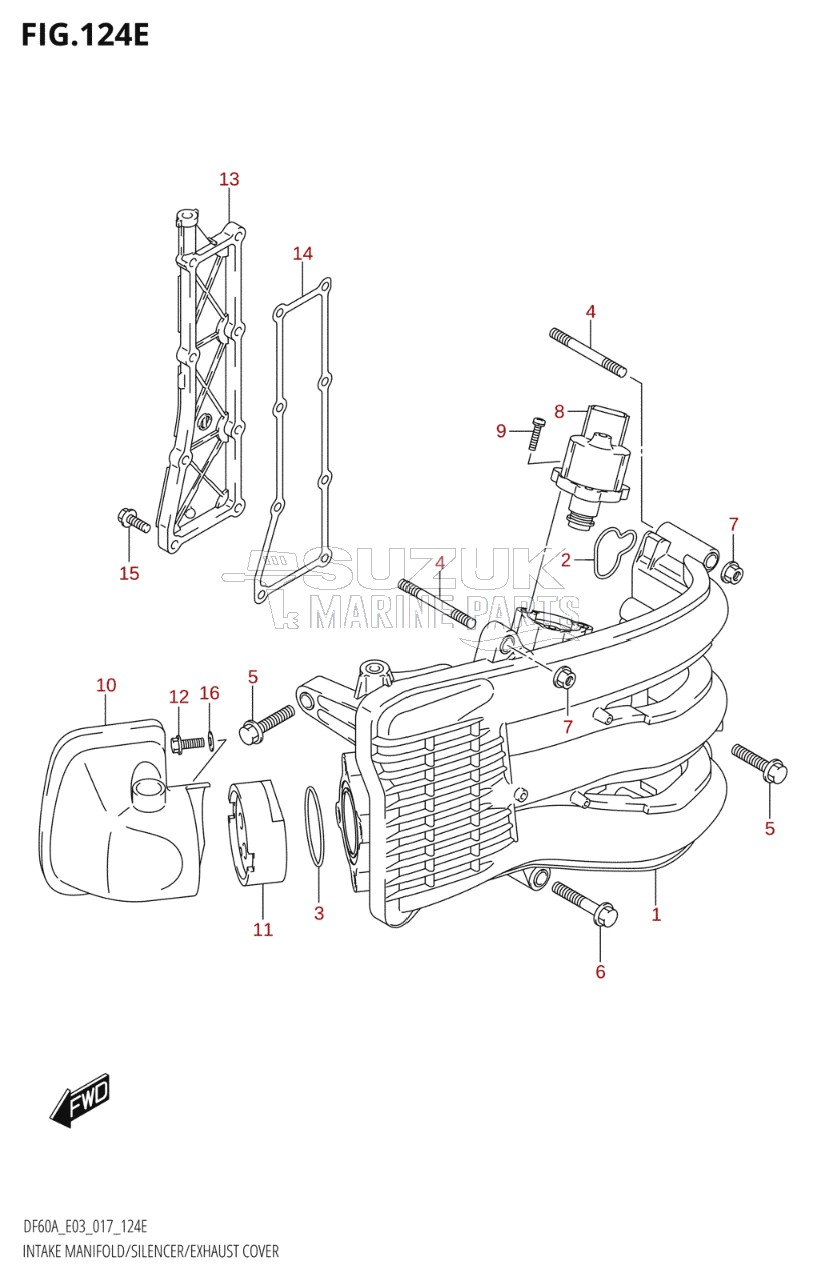 INTAKE MANIFOLD / SILENCER / EXHAUST COVER (DF60AVT:E03)