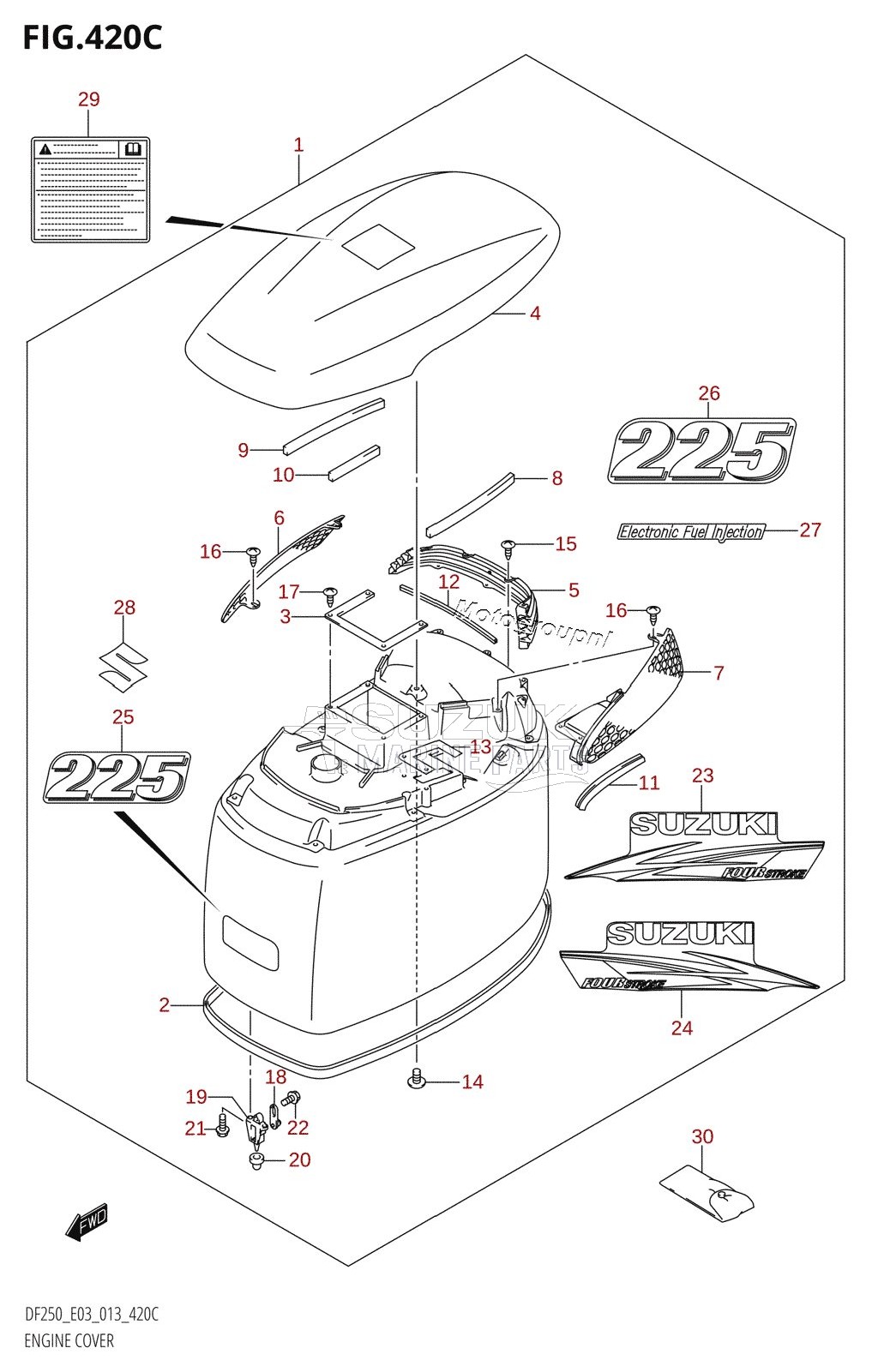 ENGINE COVER (DF225T:E03)