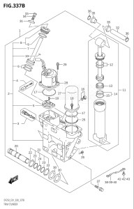 22503Z-040001 (2020) 225hp E01 E40-Gen. Export 1 - Costa Rica (DF225Z) DF225Z drawing TRIM CYLINDER (X-TRANSOM,XX-TRANSOM)