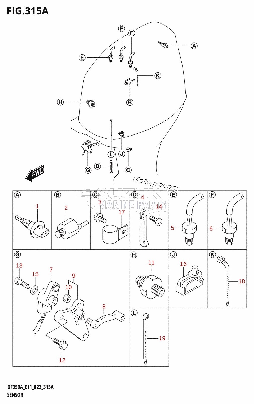 SENSOR (DF350A,DF325A,DF300B)