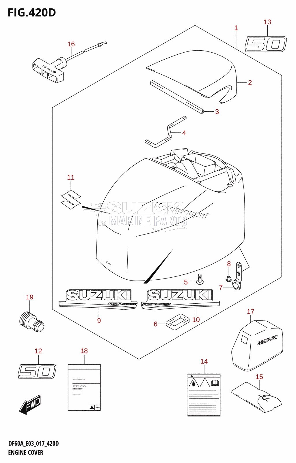 ENGINE COVER (DF50AVT:E03)