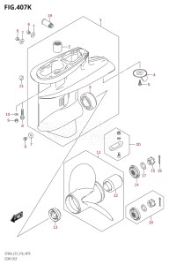 06002F-610001 (2016) 60hp E01 E40-Gen. Export 1 - Costa Rica (DF60A  DF60AQH  DF60ATH) DF60A drawing GEAR CASE (DF60AQH:E40)