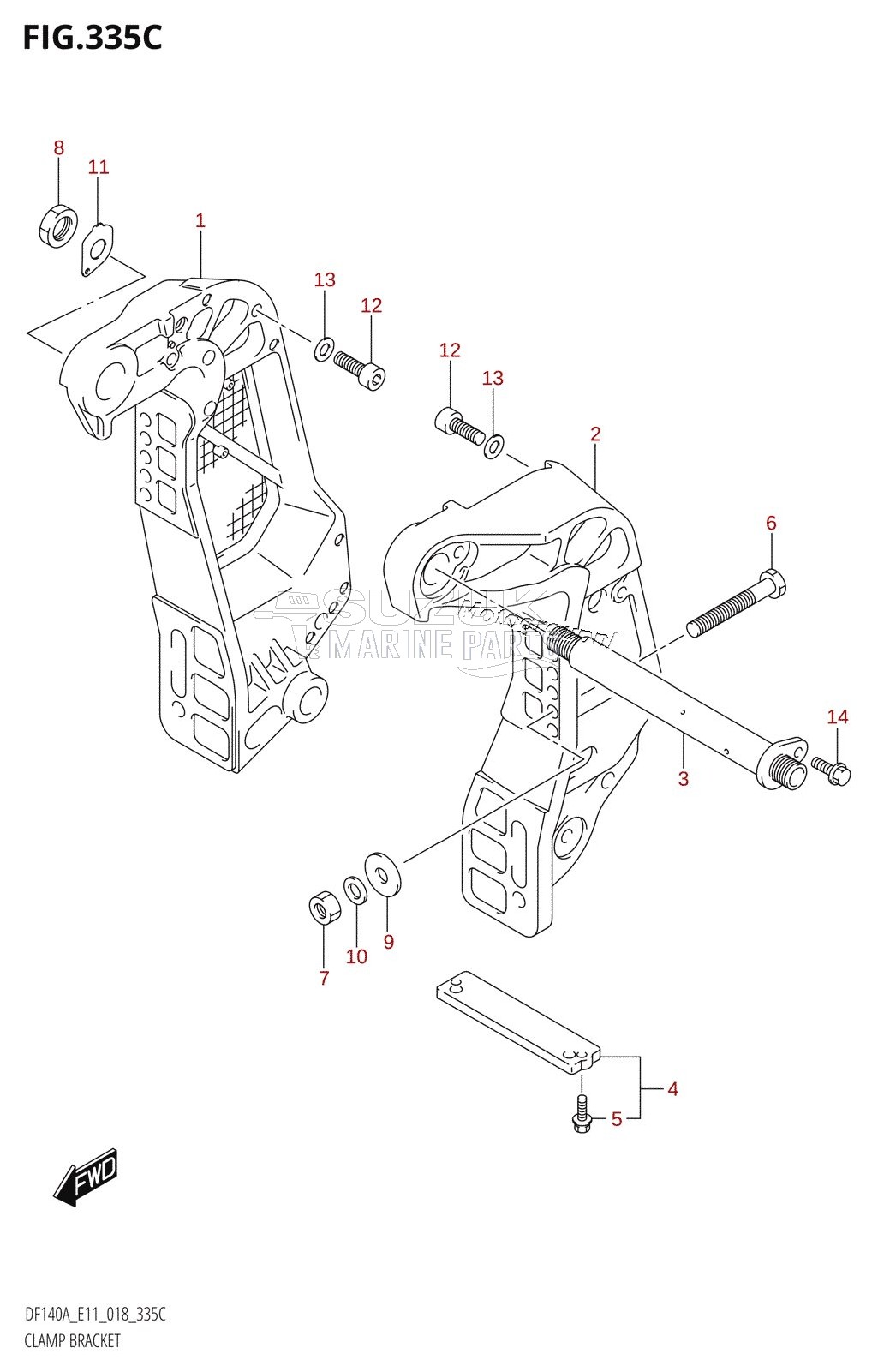 CLAMP BRACKET (DF115AT:E40,DF115AZ:E40)