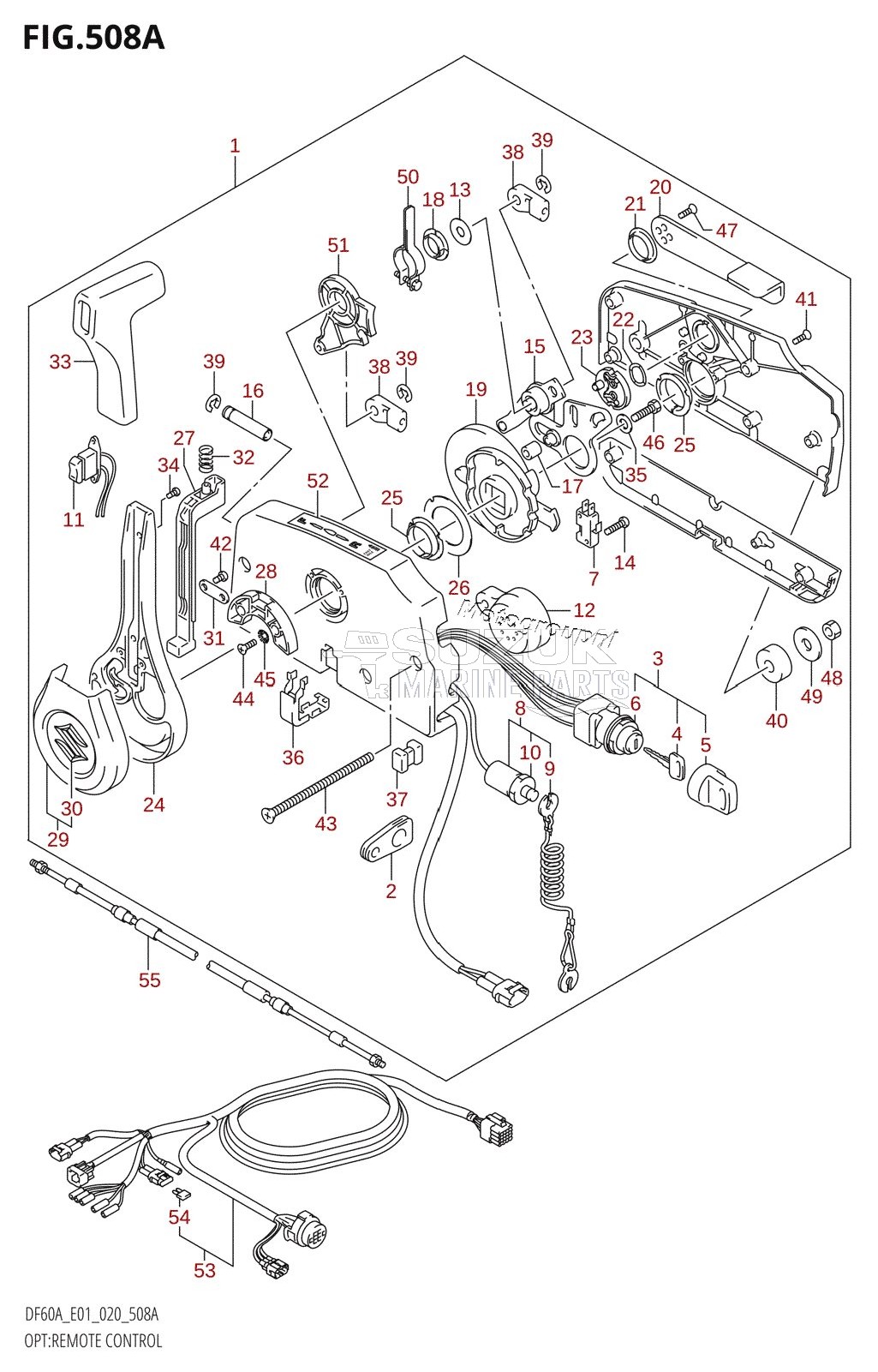 OPT:REMOTE CONTROL (DF40A,DF40AST,DF50A,DF60A,DF60AVT,DF40ASVT)