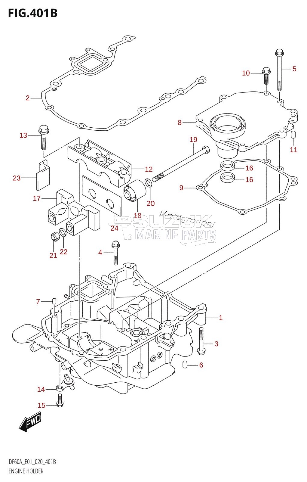 ENGINE HOLDER (DF40AQH,DF40ATH,DF50ATH,DF60AQH,DF60ATH)