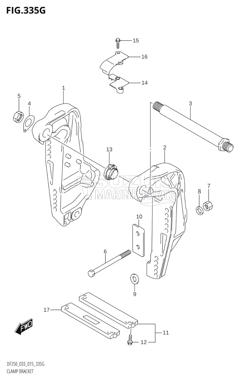 CLAMP BRACKET (DF200T:E03:L-TRANSOM)