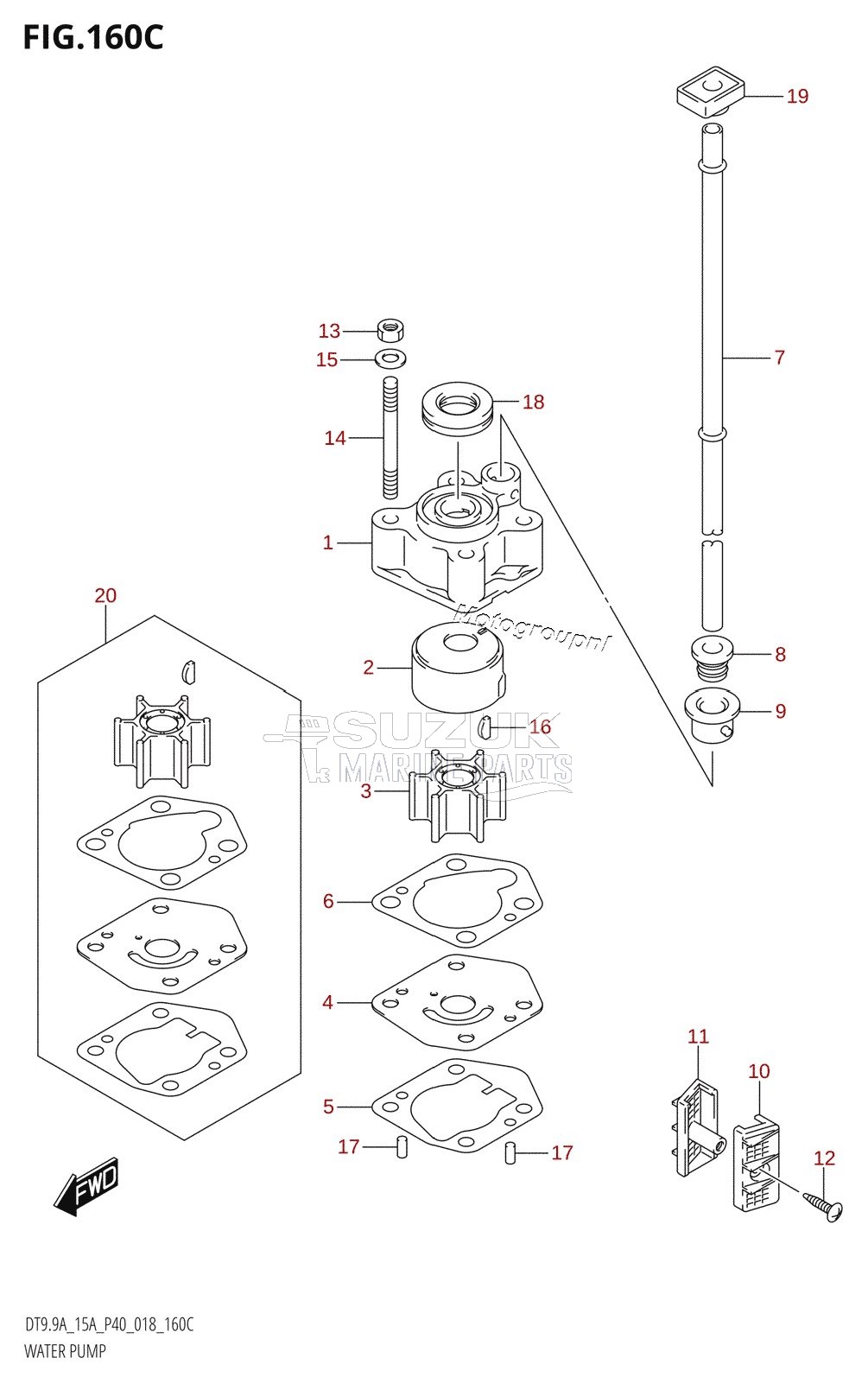 WATER PUMP (DT9.9A:P40,DT15A:P40)