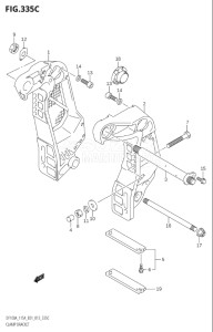 10003F-310001 (2013) 100hp E01 E40-Gen. Export 1 - Costa Rica (DF100AT) DF100A drawing CLAMP BRACKET (DF115AT:E01)