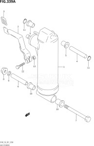 04001F-680001 (2006) 40hp E01-Gen. Export 1 (DF40QHK6  DF40TK6) DF40 drawing GAS CYLINDER ((DF40QH,DF50QH):(X,Y))