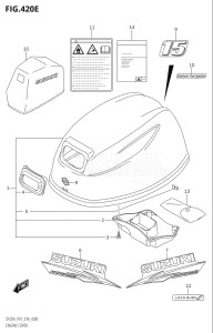 00995F-610001 (2016) 9.9hp P01-Gen. Export 1 (DF9.9B  DF9.9BR  DF9.9BT) DF9.9B drawing ENGINE COVER (DF15AR:P01)