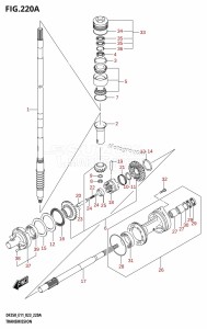 DF225T From 22503F-140001 (E11 E40)  2021 drawing TRANSMISSION (DF200T)