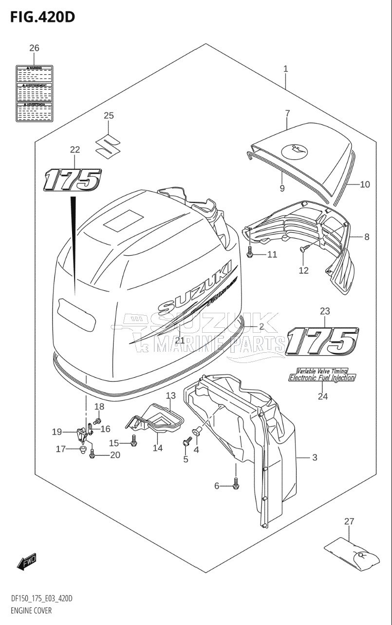 ENGINE COVER ((DF175T,DF175Z):(K10,011))