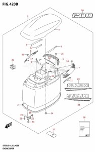 DF225Z From 22503Z-240001 (E11 E40)  2022 drawing ENGINE COVER ((DF200T,DF200Z):021)