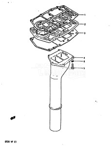 DT25 From 02501K-011001 ()  1993 drawing EXHAUST TUBE