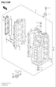 14003Z-610001 (2016) 140hp E01-Gen. Export 1 (DF140AZ) DF140AZ drawing CYLINDER BLOCK (DF115AZ:E40)