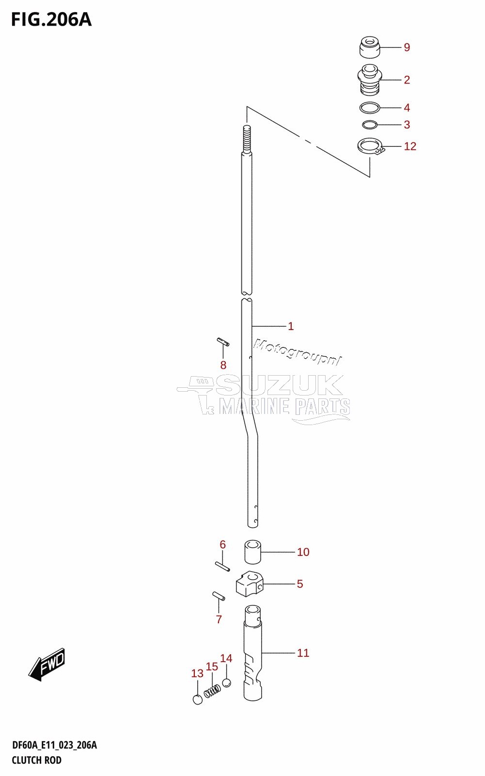 CLUTCH ROD ((DF40A,DF40AQH,DF40ATH,DF50A,DF50ATH,DF60A,DF60ATH):E01,(DF40A,DF50A,DF60A):E11)