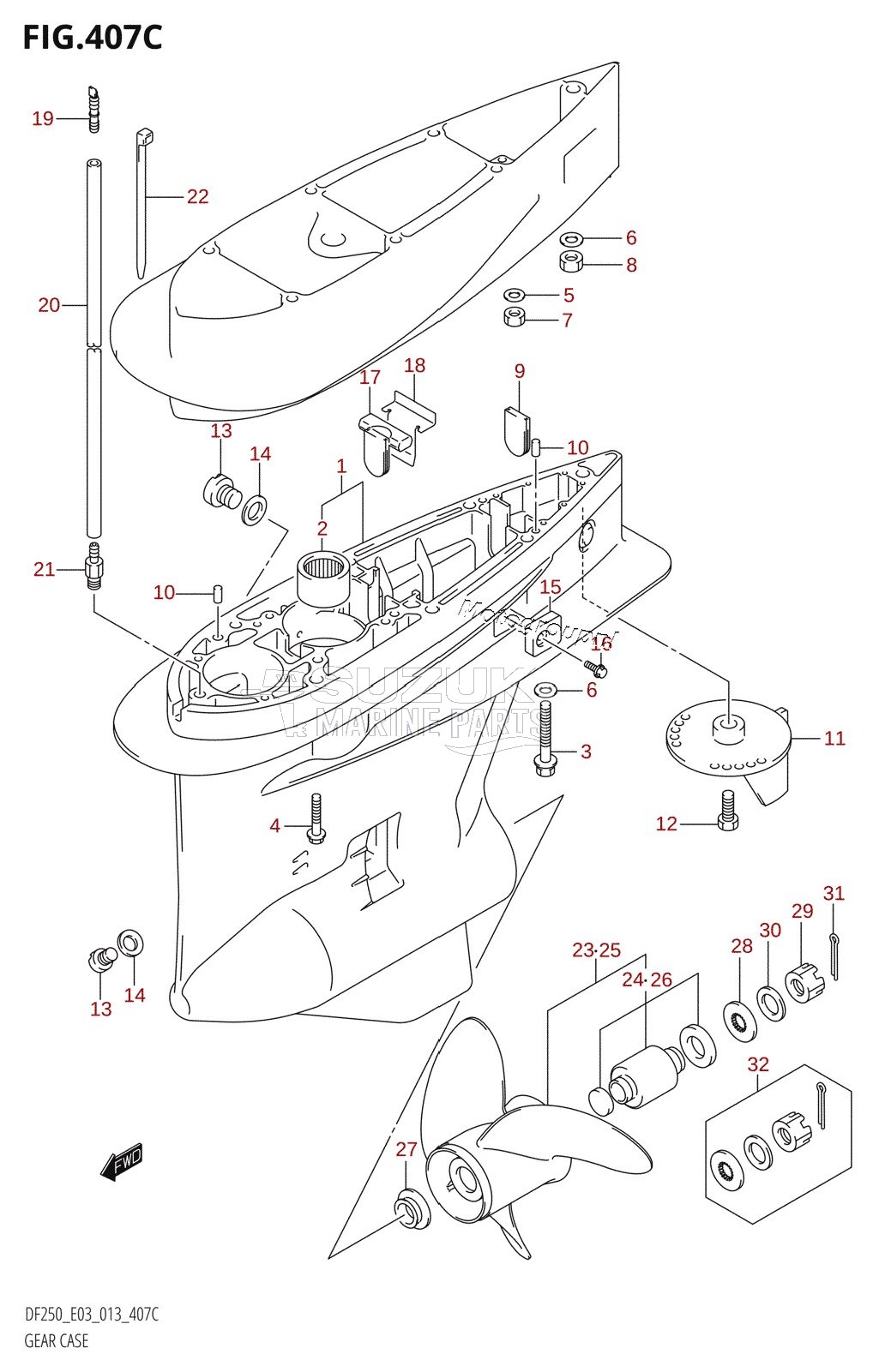 GEAR CASE (DF225T:E03)