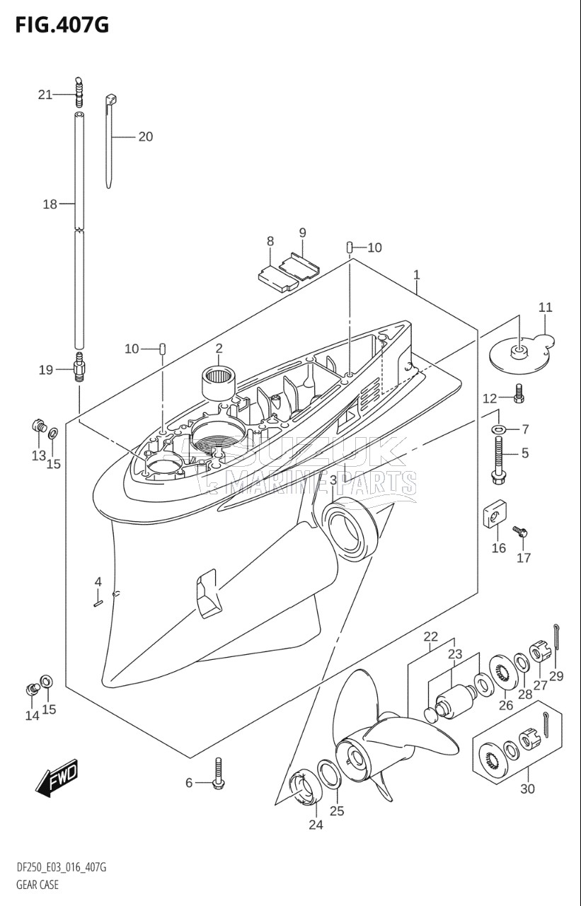 GEAR CASE (DF250ST:E03)