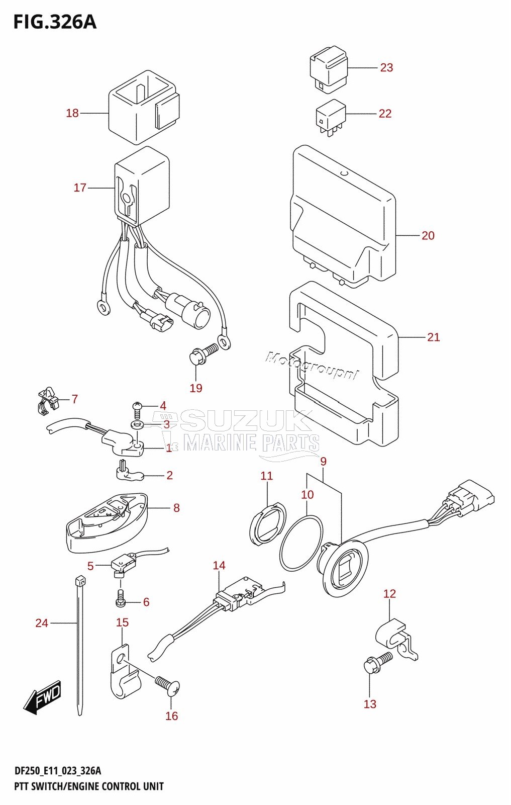 PTT SWITCH /​ ENGINE CONTROL UNIT (DF200T,DF200Z,DF225T,DF225Z,DF250T,DF250Z)