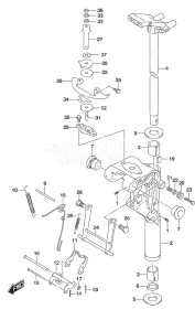 Outboard DF 9.9B drawing Swivel Bracket Non-Remote Control