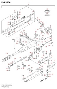 DF115T From 11502F-210001 (E01 E40)  2012 drawing OPT:TILLER HANDLE