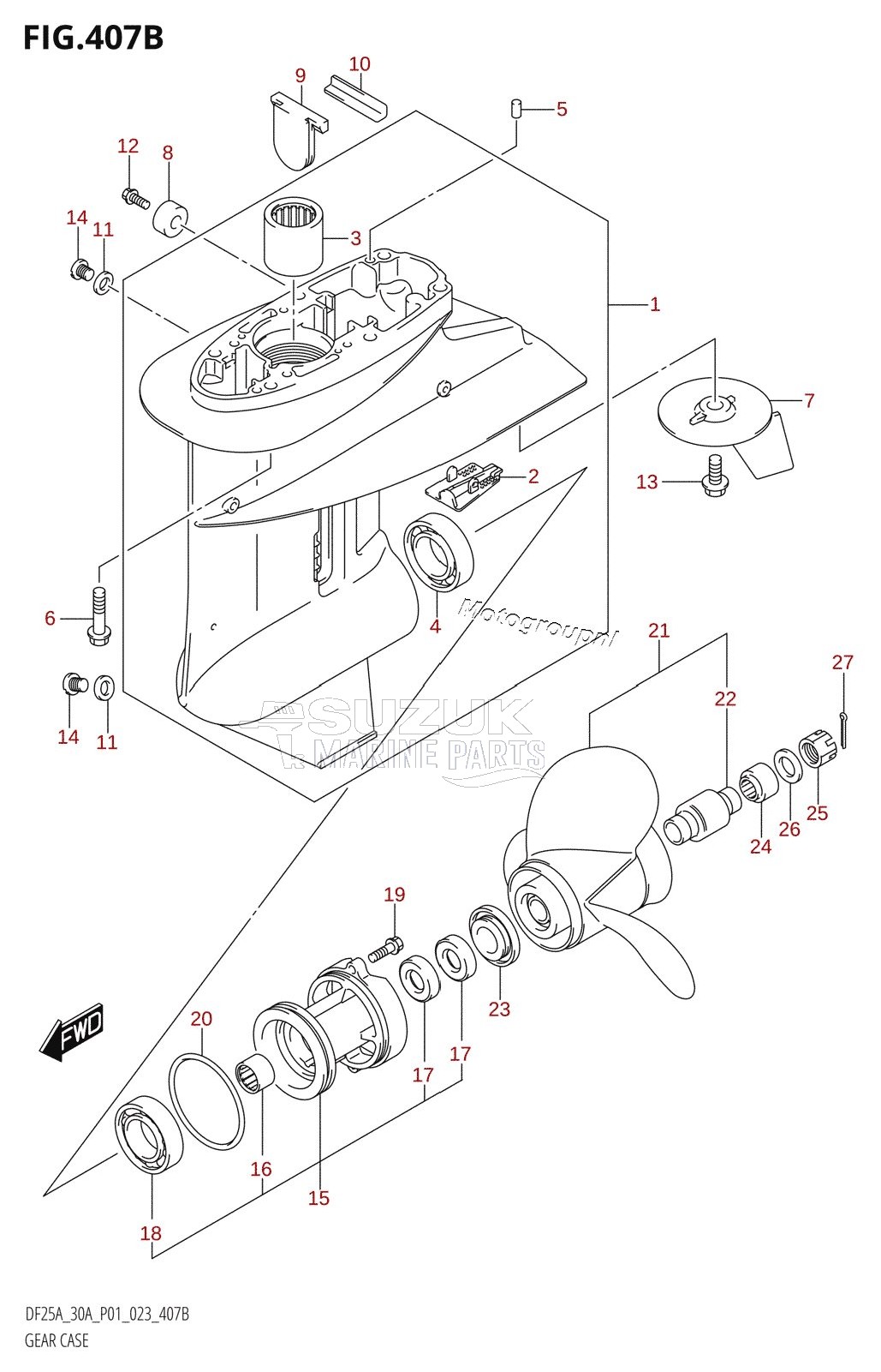 GEAR CASE (DF25AT,DF25ATH,DF30A,DF30AT,DF30ATH)