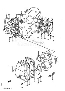 DT50 From 05003-401001 ()  1984 drawing INLET CASE /​ EXHAUST COVER