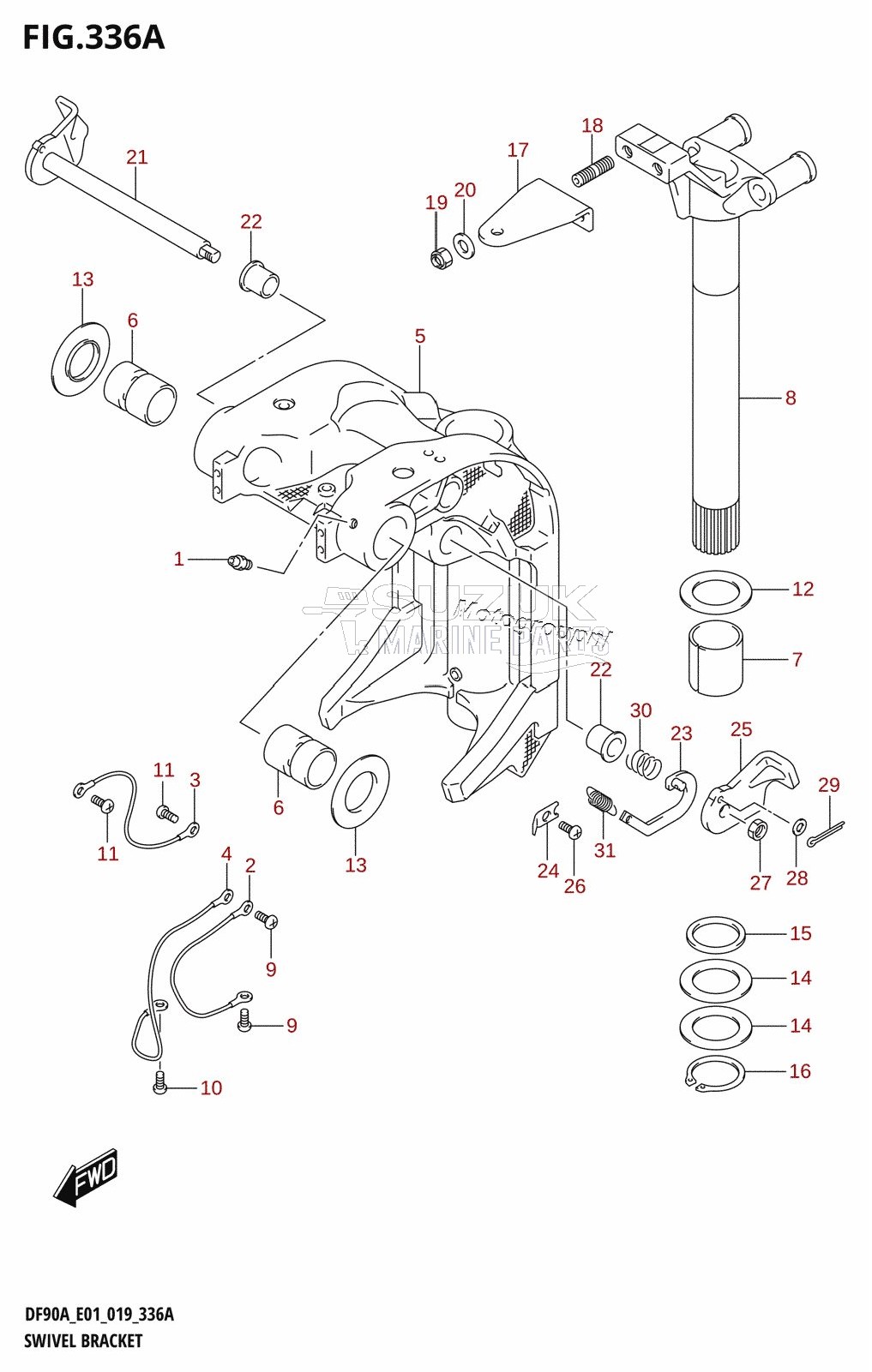 SWIVEL BRACKET (DF70A,DF90A,DF100B)