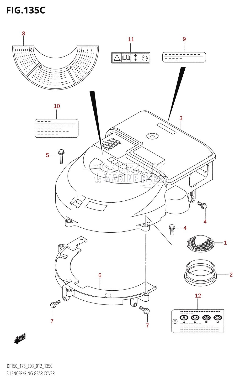 SILENCER /​ RING GEAR COVER (DF175T:E03)