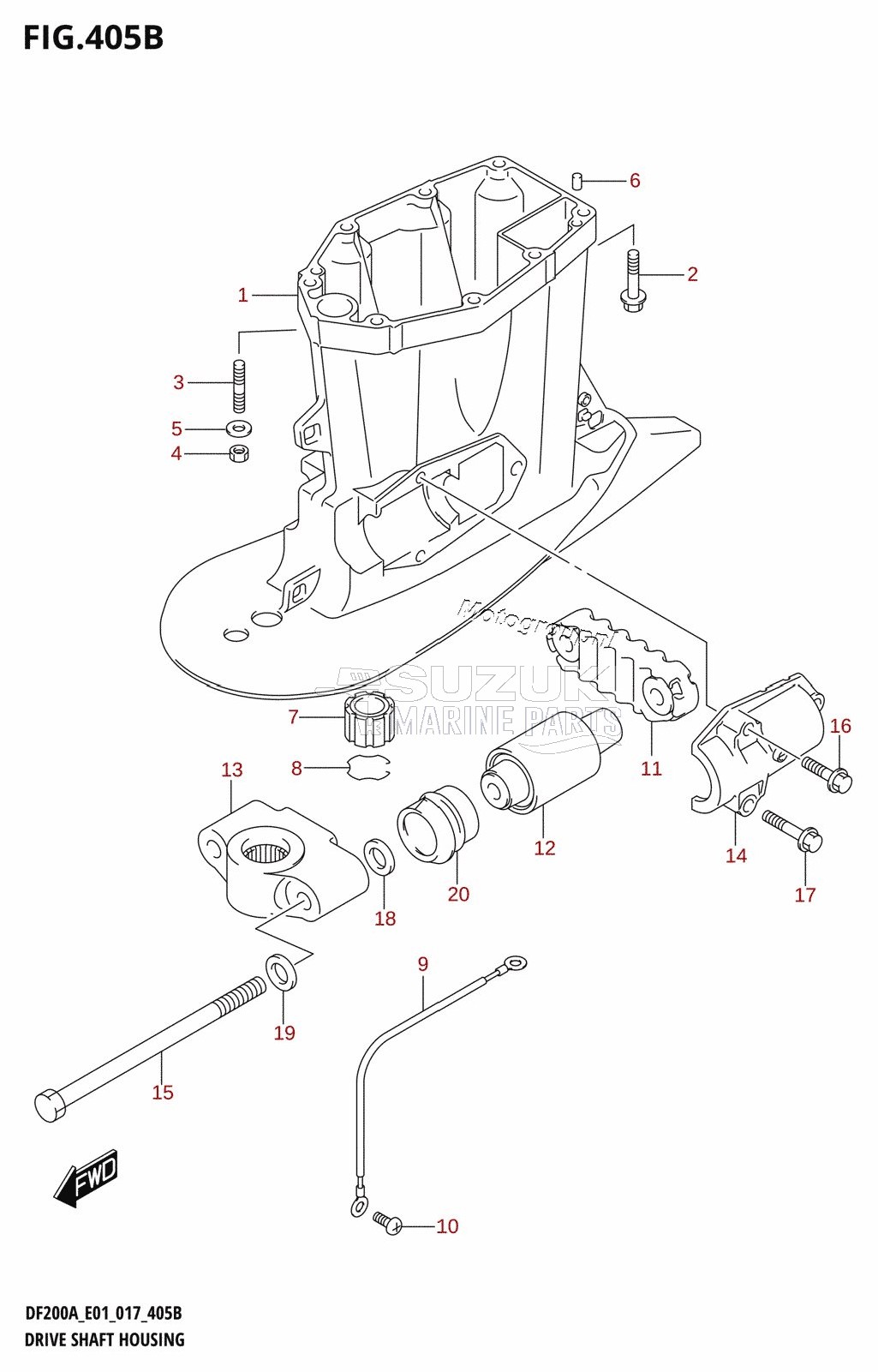 DRIVE SHAFT HOUSING (DF200AT:E40)