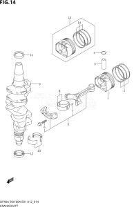 04004F-210001 (2012) 40hp E34-Italy (DF40AST) DF40A drawing CRANKSHAFT