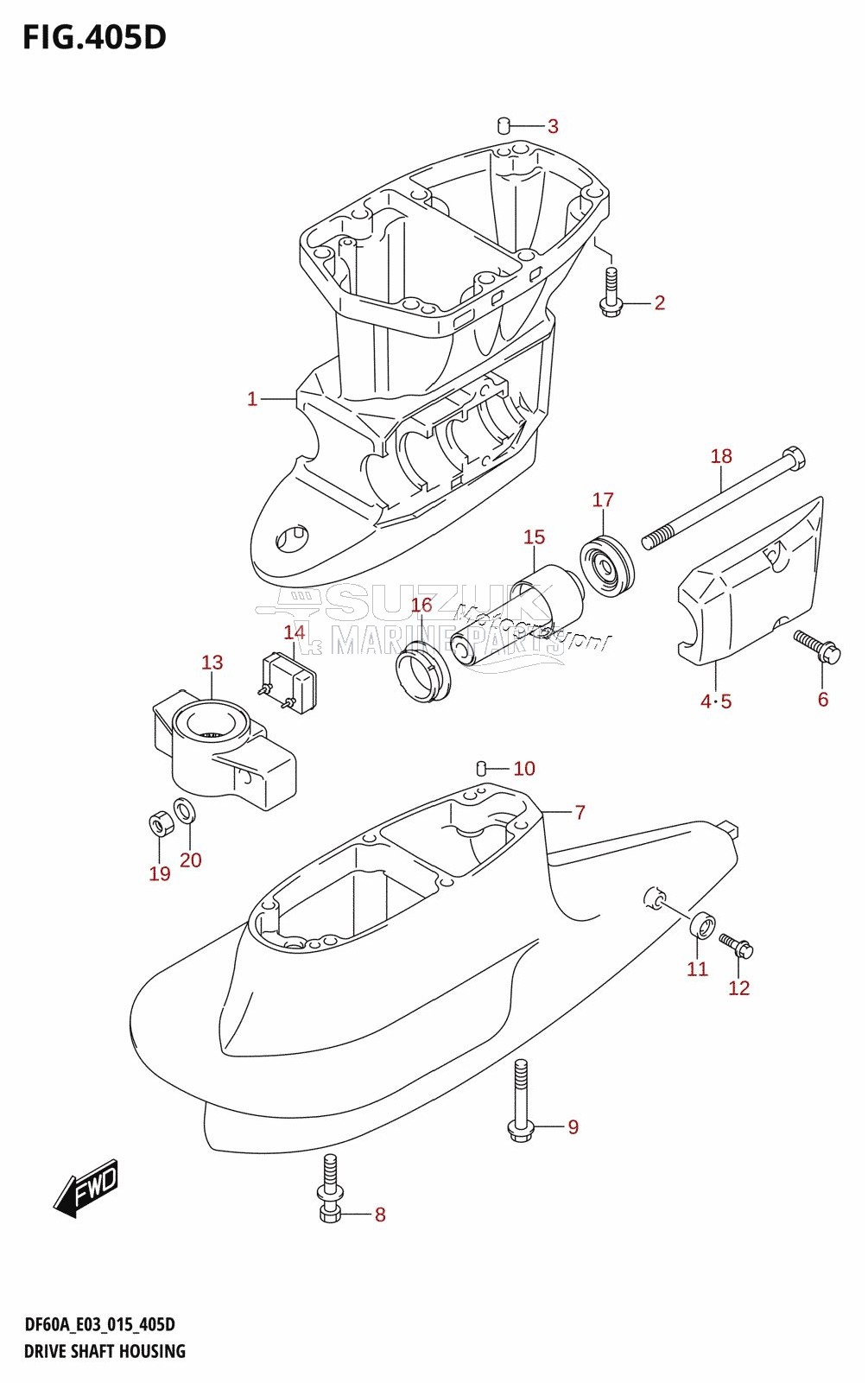 DRIVE SHAFT HOUSING (DF50AVT:E03)