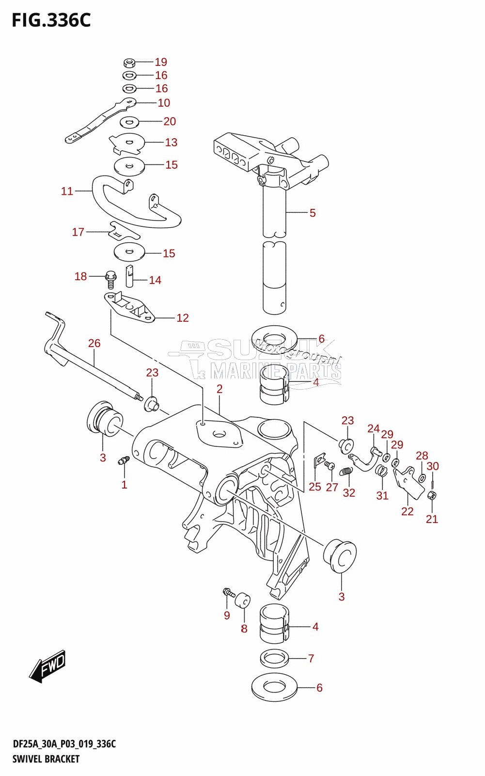 SWIVEL BRACKET (DF25ATH,DF30ATH)