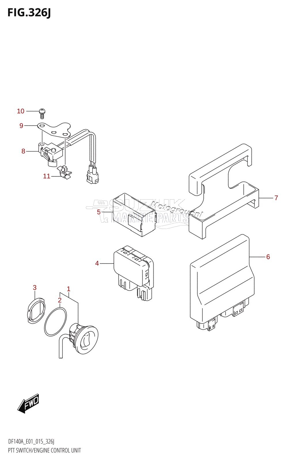 PTT SWITCH /​ ENGINE CONTROL UNIT (DF140AZ:E40)