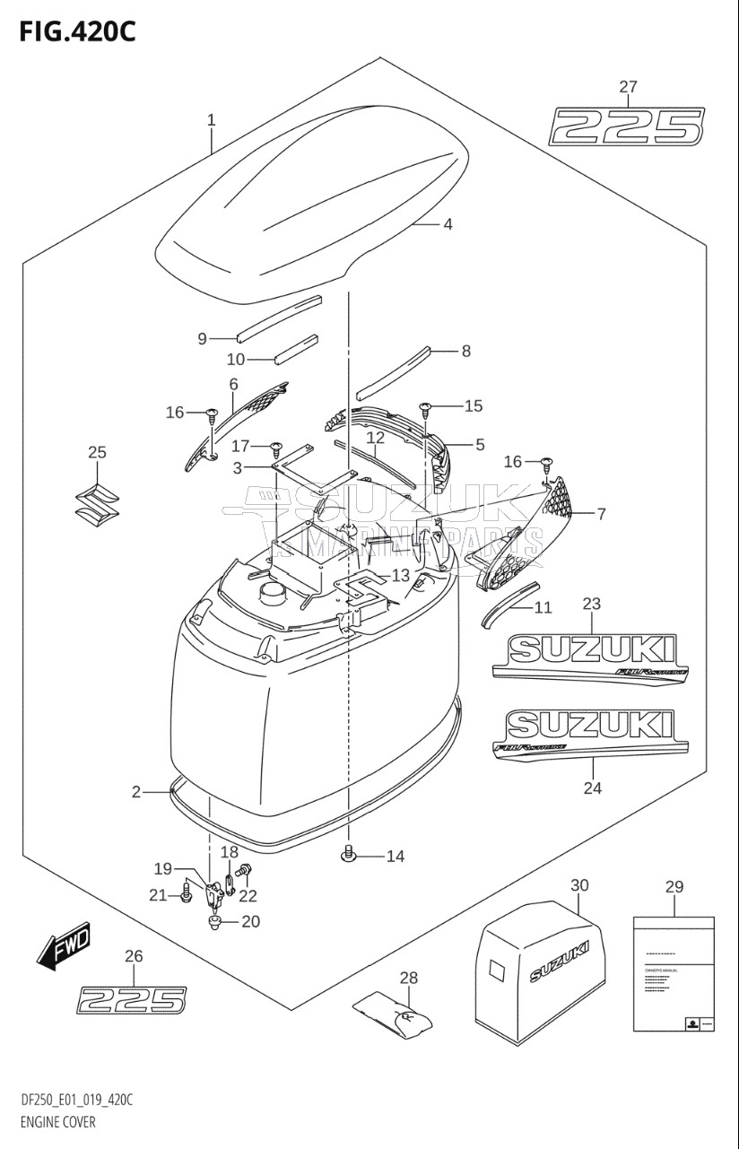 ENGINE COVER (DF225T:E01,DF225Z:E01)