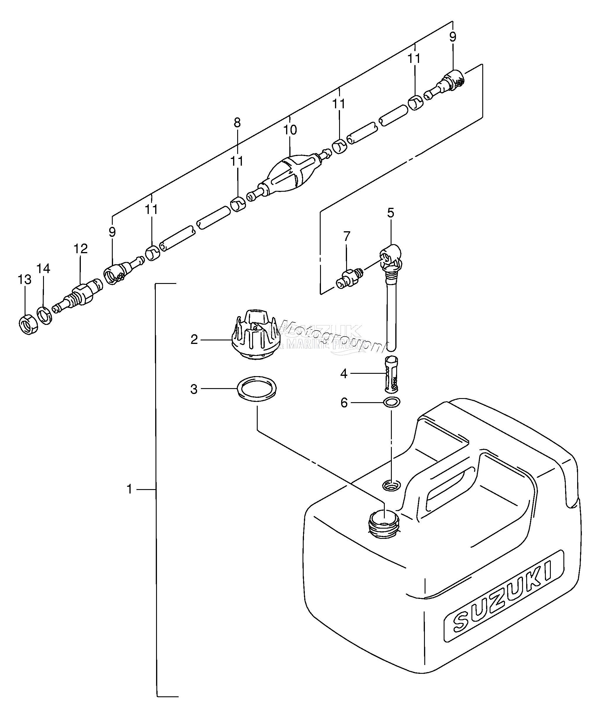 FUEL TANK (DT4 /​ DT5Y,N /​ TANK MODEL:93~00)