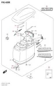 DF250Z From 25003Z-240001 (E11 E40)  2022 drawing ENGINE COVER ((DF225T,DF225Z):021)