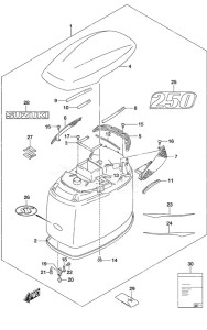 DF 250 drawing Engine Cover SS Model