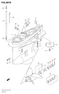 DF200Z From 20002Z-410001 (E03)  2014 drawing GEAR CASE (DF200T:E03)