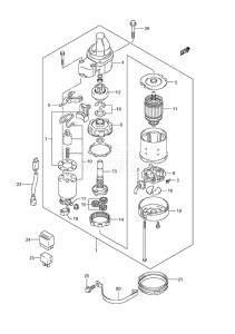 Outboard DF 250 drawing Starting Motor