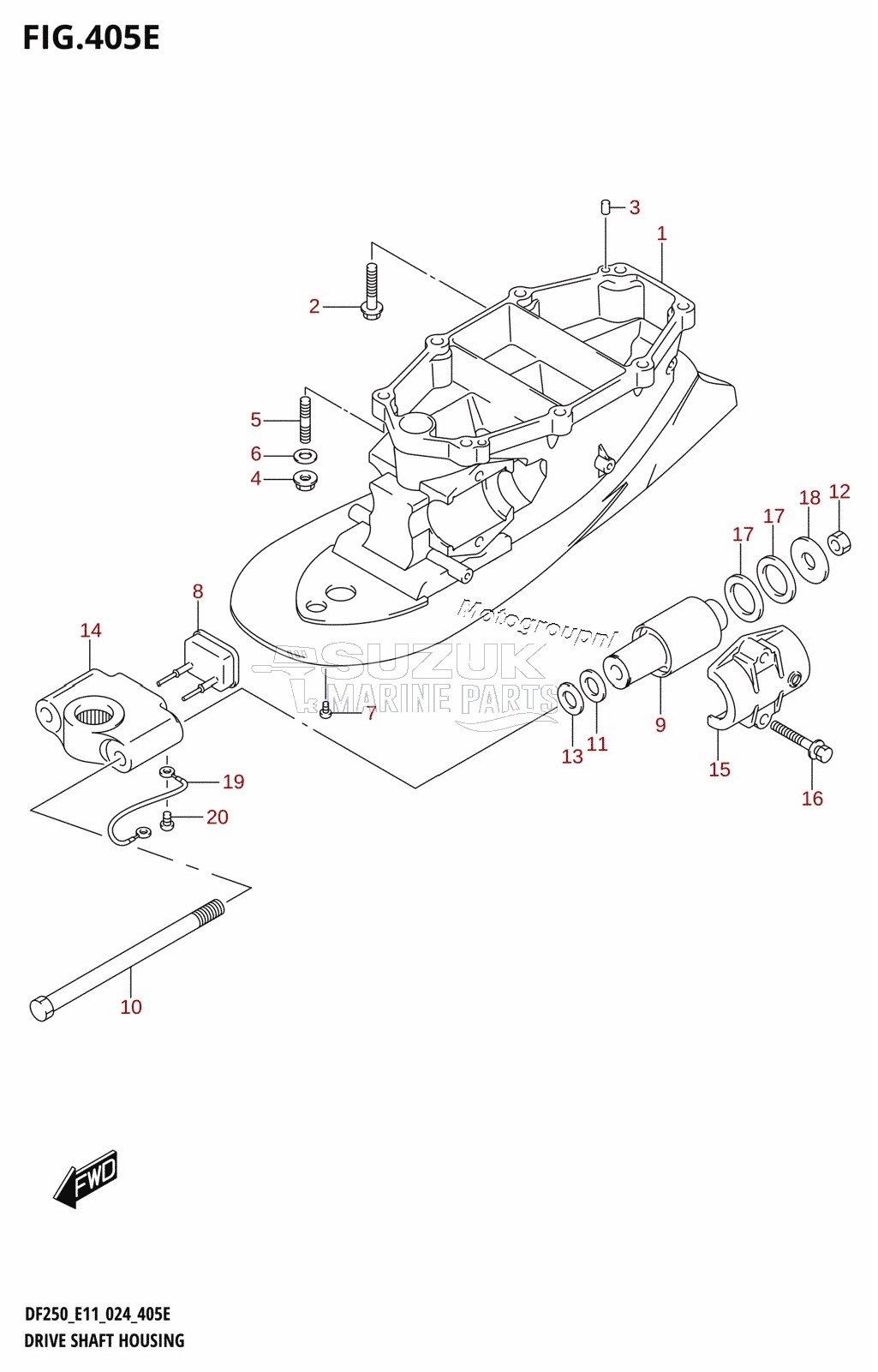 DRIVE SHAFT HOUSING (DF250ST:L-TRANSOM)