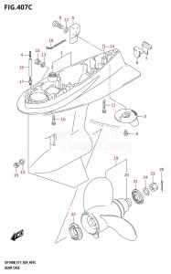 DF100C From 10005F-440001 (E01)  2024 drawing GEAR CASE ((DF140BT,DF115BT):E40)