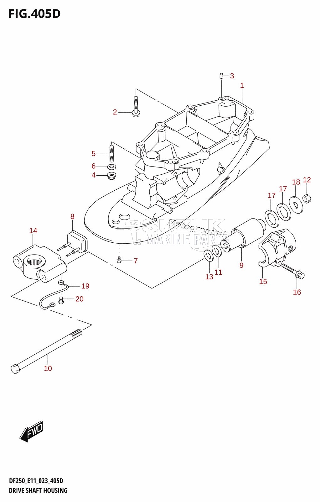 DRIVE SHAFT HOUSING (DF250ST:L-TRANSOM)