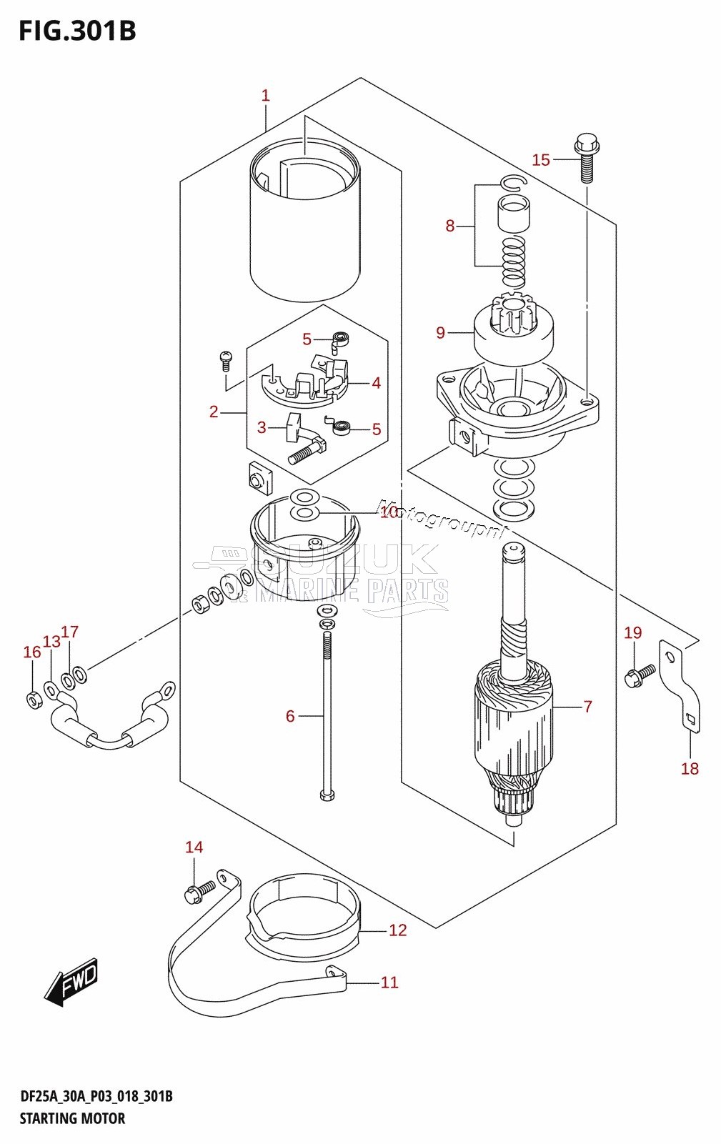 STARTING MOTOR (DF25AT,DF30AT)