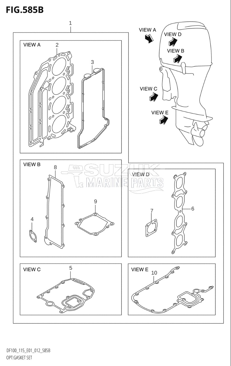 OPT:GASKET SET (DF100T:E40)