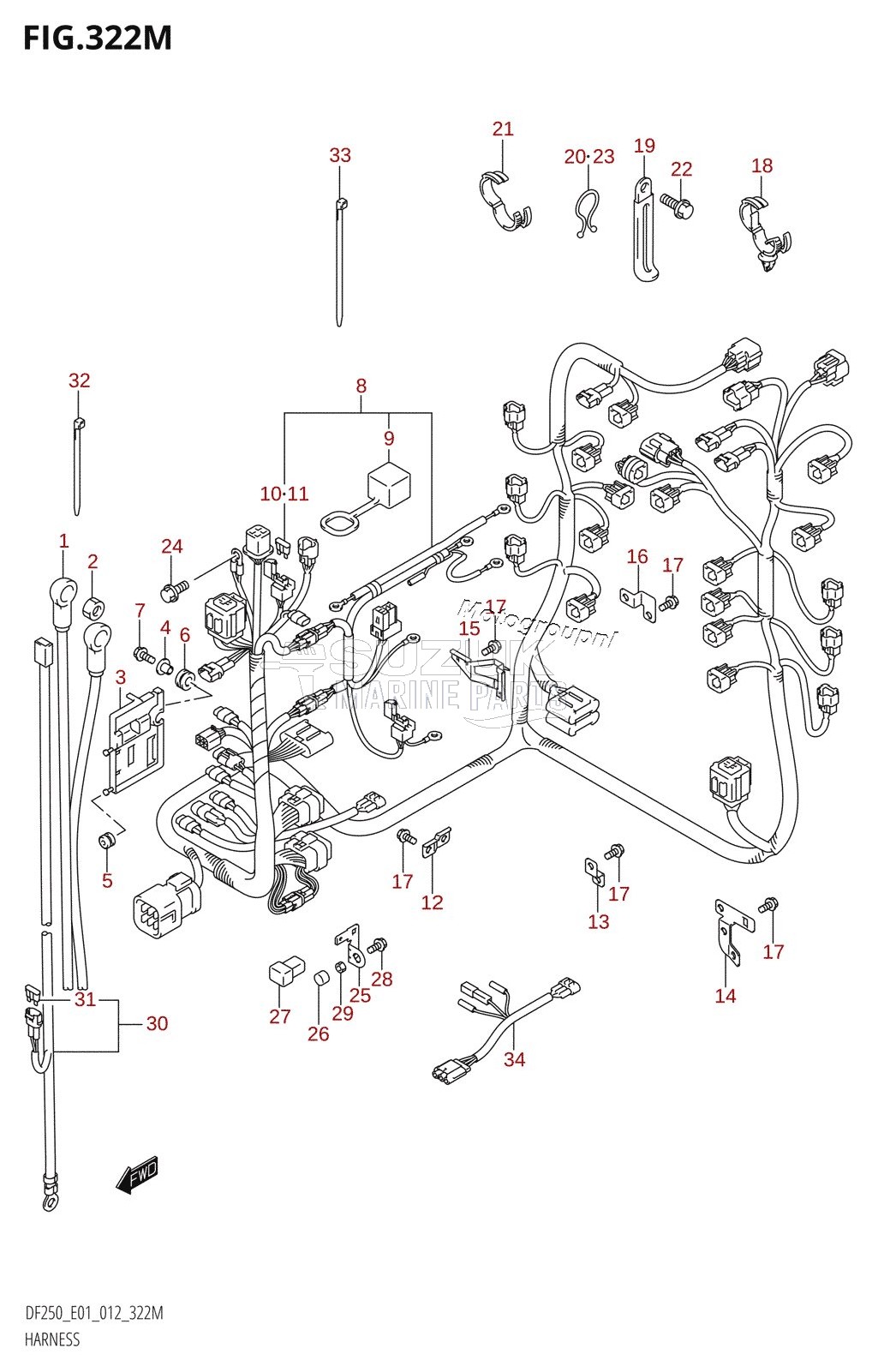 HARNESS (DF250Z:E40)