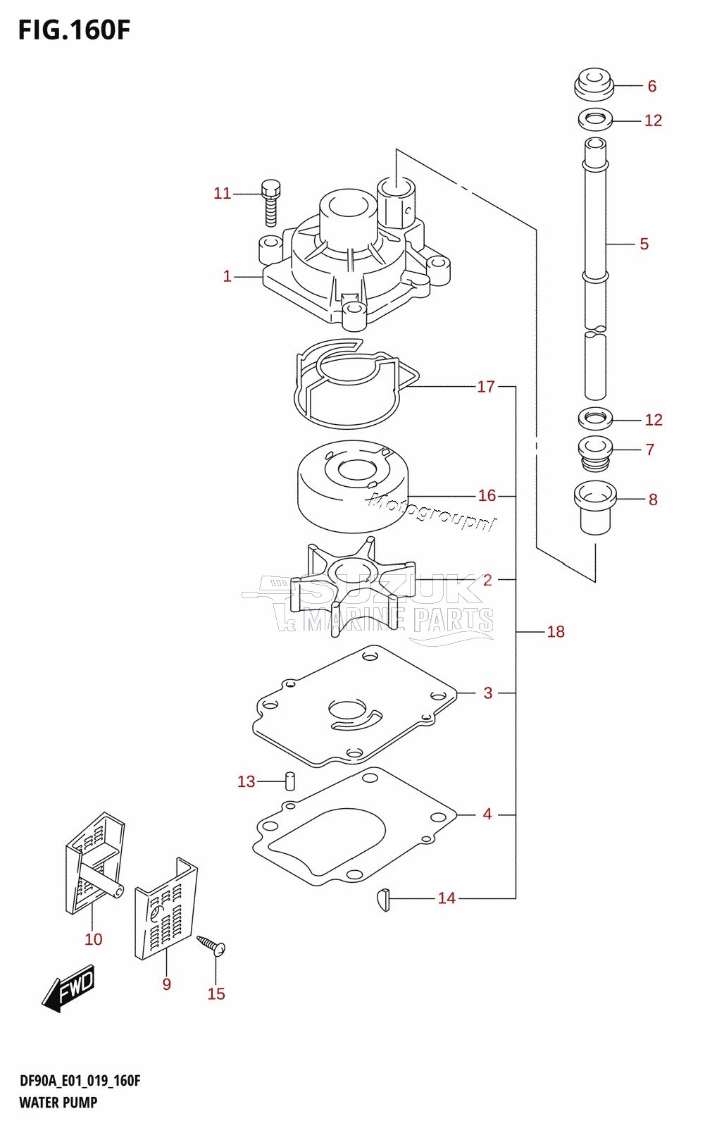 WATER PUMP (DF90A:E40,DF90ATH:E40)